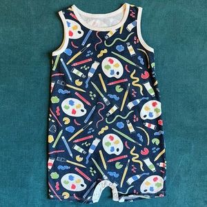 Art Supplies Tank Romper, Winter Water Factory, 18 months